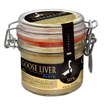 Libamáj pástétom hízott májból, csatos üvegben 180g